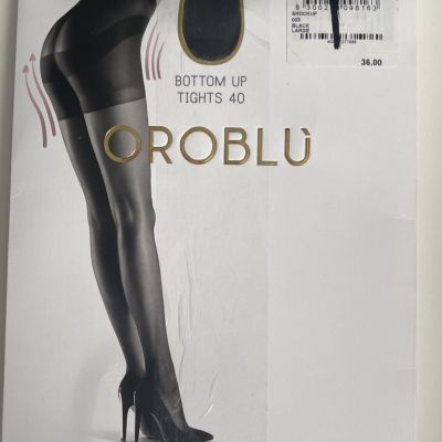 New Women's OROBLU Black Shock Up Bottom Up Tights 40 Size L