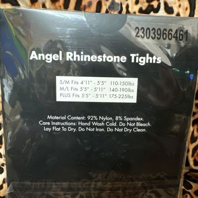 Fallen Angel Fishnet Rhinestone White Tights, Plus Size