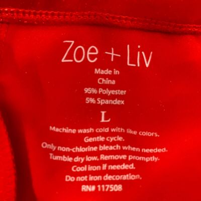NWT Zoe + Liv Metallic Flashy Red Leggings Size large