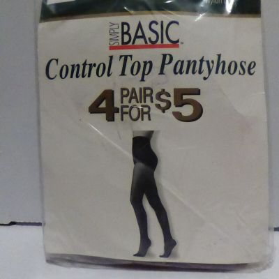 4 Pr. Simple Basic Control top PantyhHose Sandalfoot Comfort Panel Size A Tan