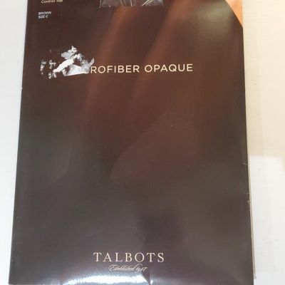 NEW Talbots Woman Silky Sheer Pantyhose Brown Size C CONTROL TOP SHEER TOE