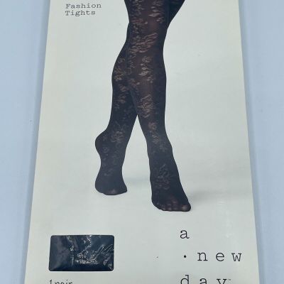 New A New Day Womens Fashion Tights Lace Floral Black Ebony Size M/L Nylons