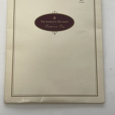 VINTAGE VICTORIA'S SECRET LINGERIE FOR LEGS White Lace Top Lycra Size M