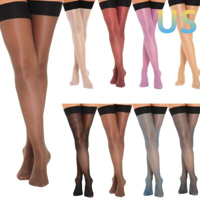 US Women's Sexy Silk Thigh High Stockings Socks Pantyhose Cosplay Party Costume