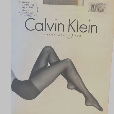Calvin Klein Fishnet Pantyhose Control Top Size A New Mushroom Style 914  Beige