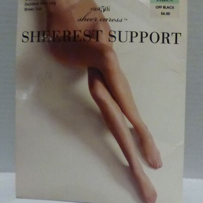 East 5th Sheer Caress Sheerest Support Control Top Pantyhose Average Off Black