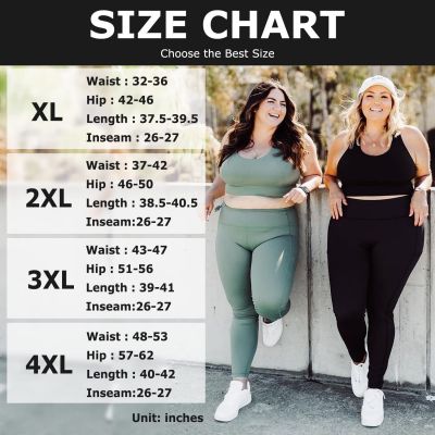 3 Pack Plus Size Leggings with Pockets for Women,High Waist Tummy Control Wor...