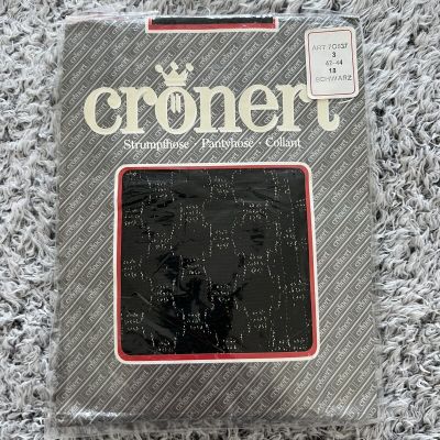 NEW Vintage Cronert Womens Black Polyamide Tights Made In Italy, Size 42-44