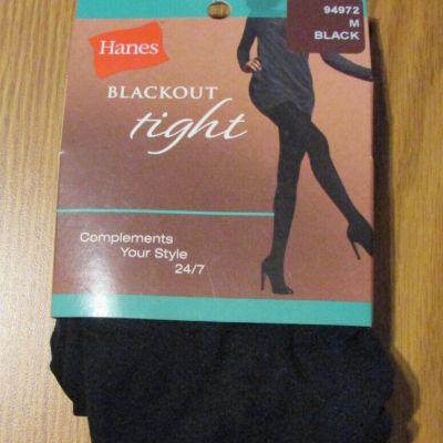 New Womens Hanes Blackout Tights Size M 5'4