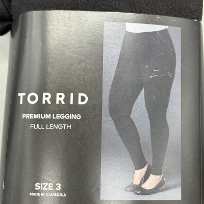 Torrid Premium Full Length Leggings Black Sz 3 NEW