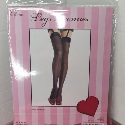 Leg Avenue Sheer Stockings Red Thigh Highs Style 1001 One Size 90-160lbs New
