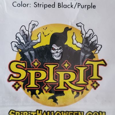 Spirit Back Purple and Black Striped Tights New in Package Black