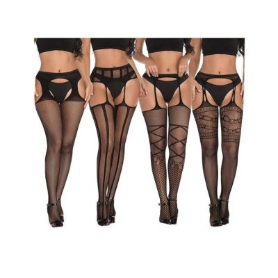 4 Pack Brand New Women's Lace Fishnet Style Stockings / Leggings One Size