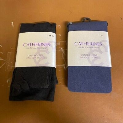 CATHERINES CONTROL TOP FASHION AND OPAQUE TIGHTS, SIZE 1X/2X, (ID#992548-527)