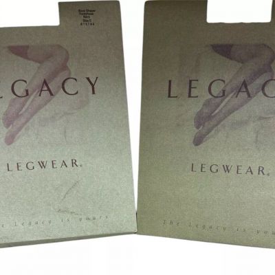 LOT of 2 QVC Legacy Shapewear Pantyhose Size D Legwear Navy & Nude