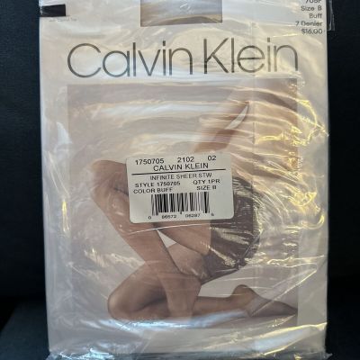 Calvin Klein Ultra Bare Infinite Sheer Control Top Tights Buff Size B 7486