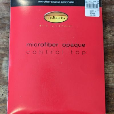 TALBOTS Microfiber Opaque Control Top Size A Brown Pantyhose Tights BRAND NEW