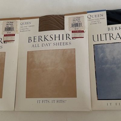 Vintage Berkshire Ultra Nude All Day Sheer Black Beige Size 5x-6x  Lot Of 3