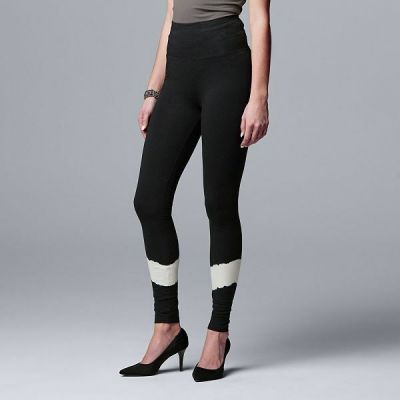 Simply Vera Vera Wang Black/Tie Dye Live-In High Rise Fashion Legging - Size S