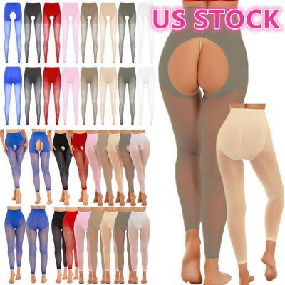 US Women's Oil Shiny Mesh Stocking Sheer Pantyhose Stockings High Elastic Tights