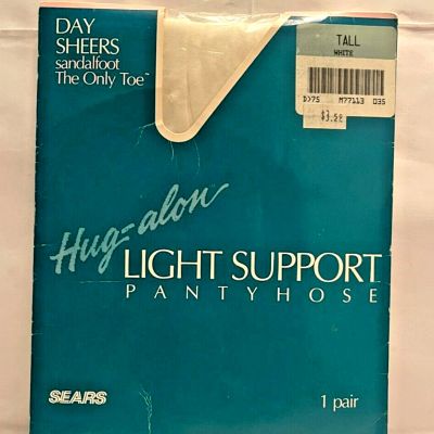 New In Package Sears Hug-alon Pantyhose Regular Day Sheer Tall White