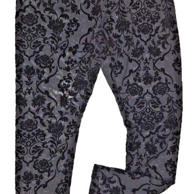 Sexy Black Lace Sheer Panel Floral Plus size XL Leggings Pants Glam Goth Bottoms