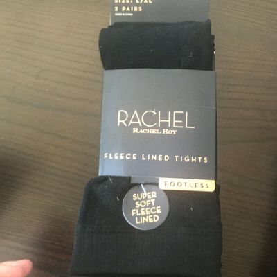 Rachel Rachel Roy fleece lined footless tights Sz M/L & L/XL 2 pair