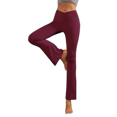 Women's Flare Yoga Pant Cossover High Waisted Workout Casual Bootcut Leggings...