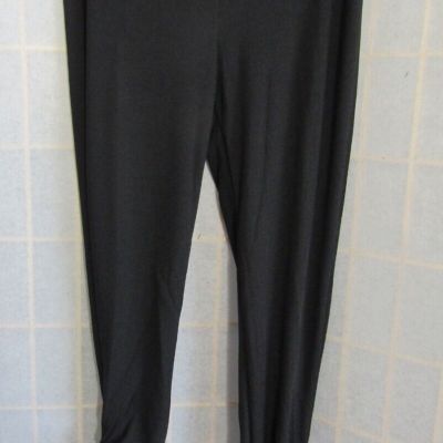 NIB Love J Black Ribbed Ruch Leg Polyester/Spandex Legging Pants Women's Size M