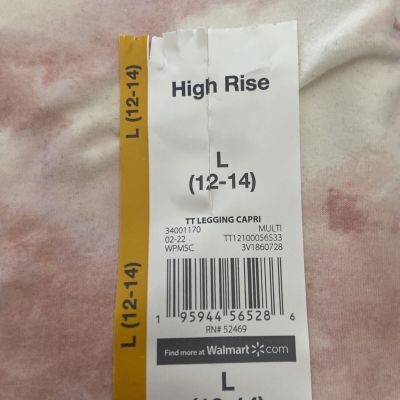 NEW TT Womens  High Rise Sz L (12-14) Legging Capri