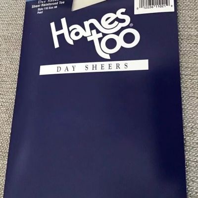 Hanes Too Day Sheers Pantyhose Reinforced Toe Style 116 Pearl Color Size AB