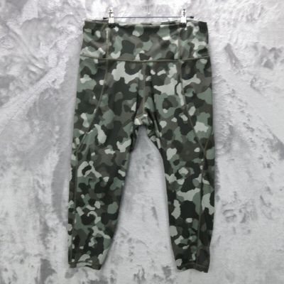 Athleta Leggings Women's 1X Green Lightening Camo 7/8 Tight Workout Athletic