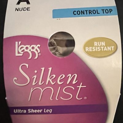 L'eggs Women's Control Top Run Resist Ultra Sheer Leg Pantyhose Sz Small A Nude