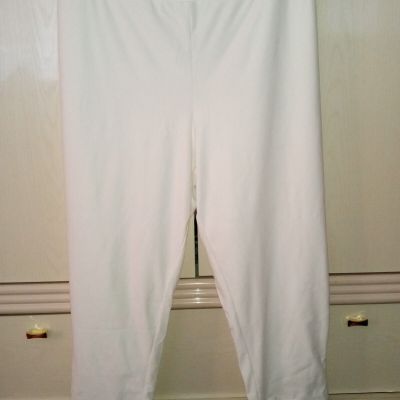 Time and Tru Women's Cotton Capri Stretch Leggings White SIZE 3XL/3XG (22)