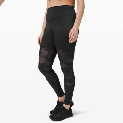 Lululemon Sheer Will High-Rise Tight Camo Gray/Black Size 8
