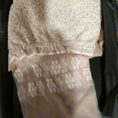 FIORE DOLCE VITA WEDDING LACE TOP HOLD UP STOCKINGS 3 SIZES FINE EUROPEAN NUDE