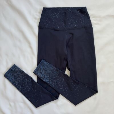 Z By Zobha Small Navy Ombré Metallic Shine Splatter High Waist Ankle leggings