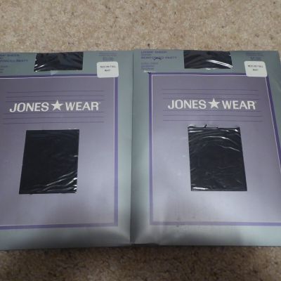 2 Pr. Jones Wear Lycra Sheer Reinforced Panty Pantyhose Med/Tall Navy