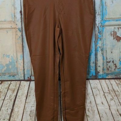 Fashion Nova Womens Size 1X Brown Found The Right One Faux Leather Leggings
