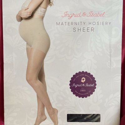 Ingrid & Isabel Maternity Sheer Nylon Hosiery Pantyhose Sz 1 black Small S