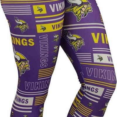 Zubaz NFL Women's Minnesota Vikings Column 24 Style Leggings