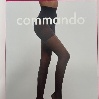 New Women's COMMANDO HCK10T01 Black Essential Sheer Control Tights Size S