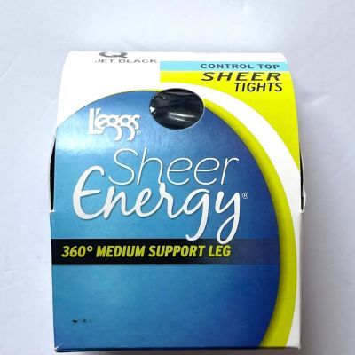 L'eggs Sheer Energy Women's Sheer Tights Jet Black Size Q