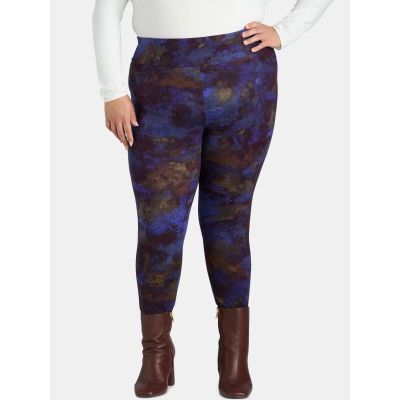 Terra & Sky Women’s Plus Size Fitted High Rise Printed Leggings NEW 3x (24w-26W)
