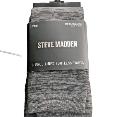 Steve Madden fleece lined footless tights gray M/L