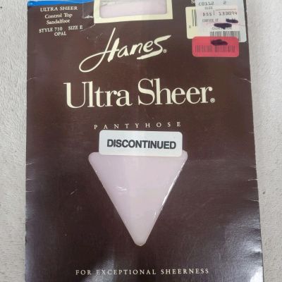 Vintage Hanes Ultra Sheer Pantyhose Size E Opal