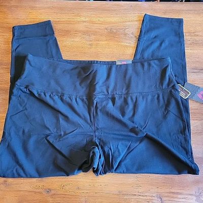 Rbx Black Leggings Tummy Control High Waisted Size 3x Capri