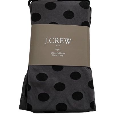 J. Crew Tights Gray with Black Polka Dots Small/ Medium