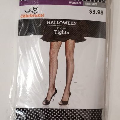 Halloween Fishnet Tights Women's One Size Way To Celebrate! brand - Black