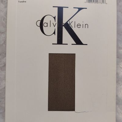 Calvin Klein Vintage Pantyhose Style 445 Size 2 Color Tundra Herringbone Texture